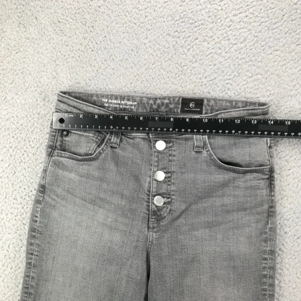 AG Jeans‎ Size 29 The Isabelle Button Up Hi-Rise Straight Crop Gray Denim - Picture 7 of 14